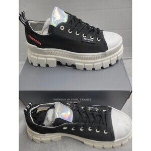 new box Palladium Revolt LO TX Black marshmallow Women's Size 6.5 Platform Shoe